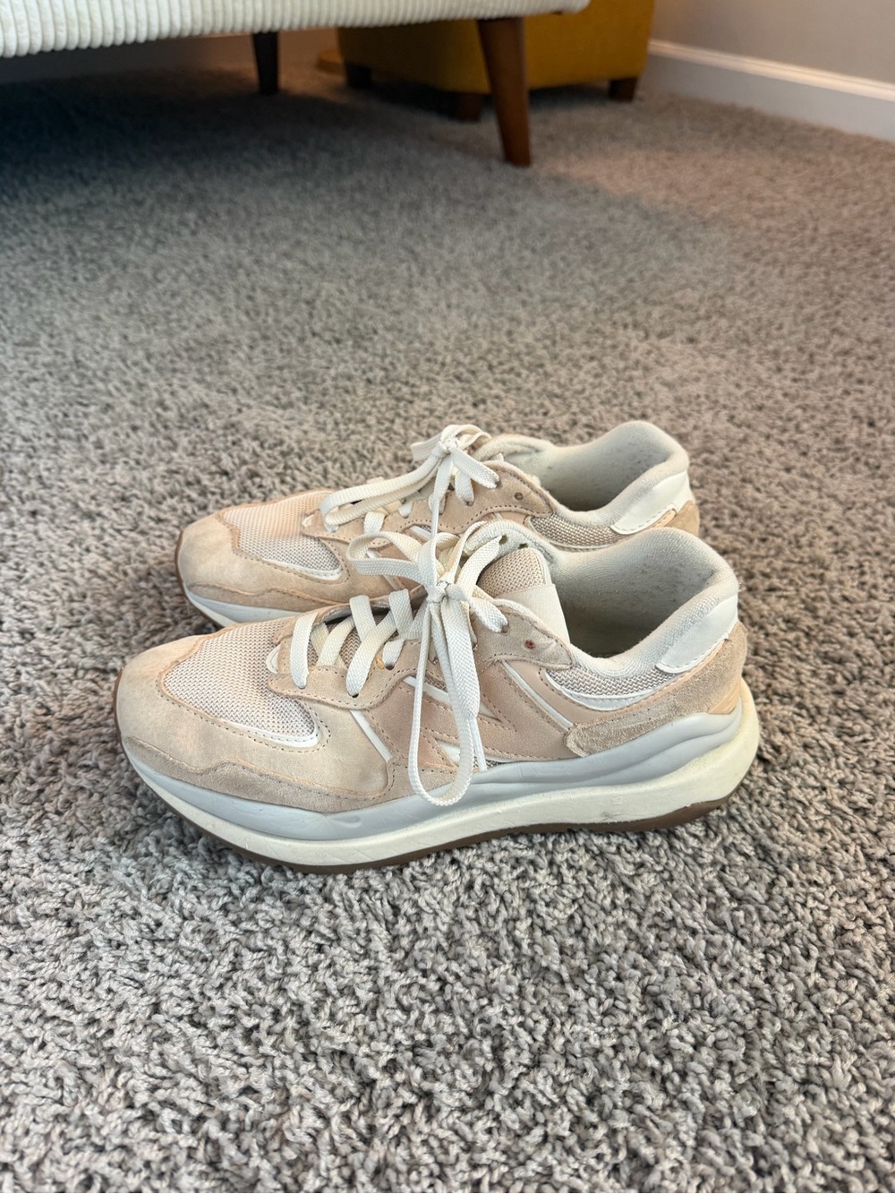 New Balance Neutral Beige Women's Lace-Up Platform Sneakers